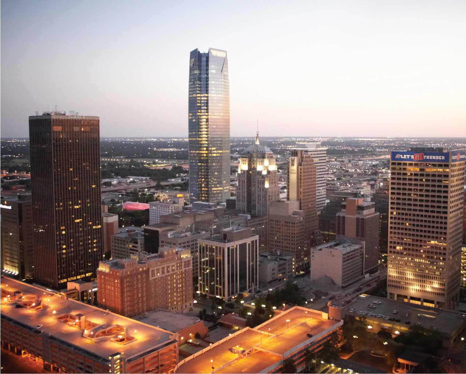Devon Energy's new HQ towers above Oklahoma City's skyline. 