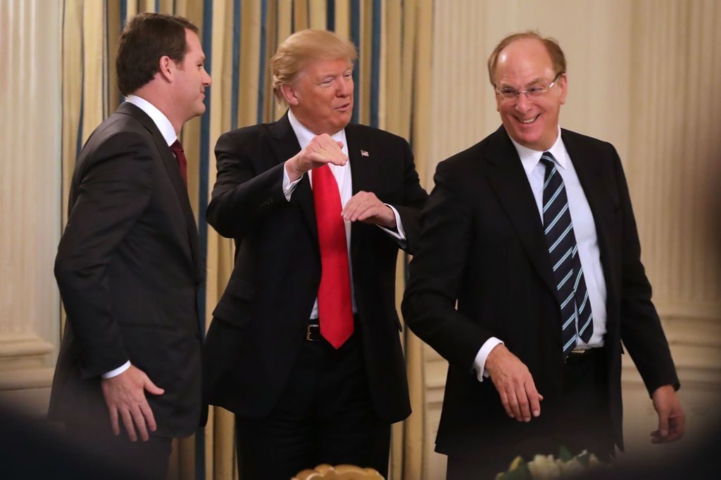 Larry Fink with President Trump
