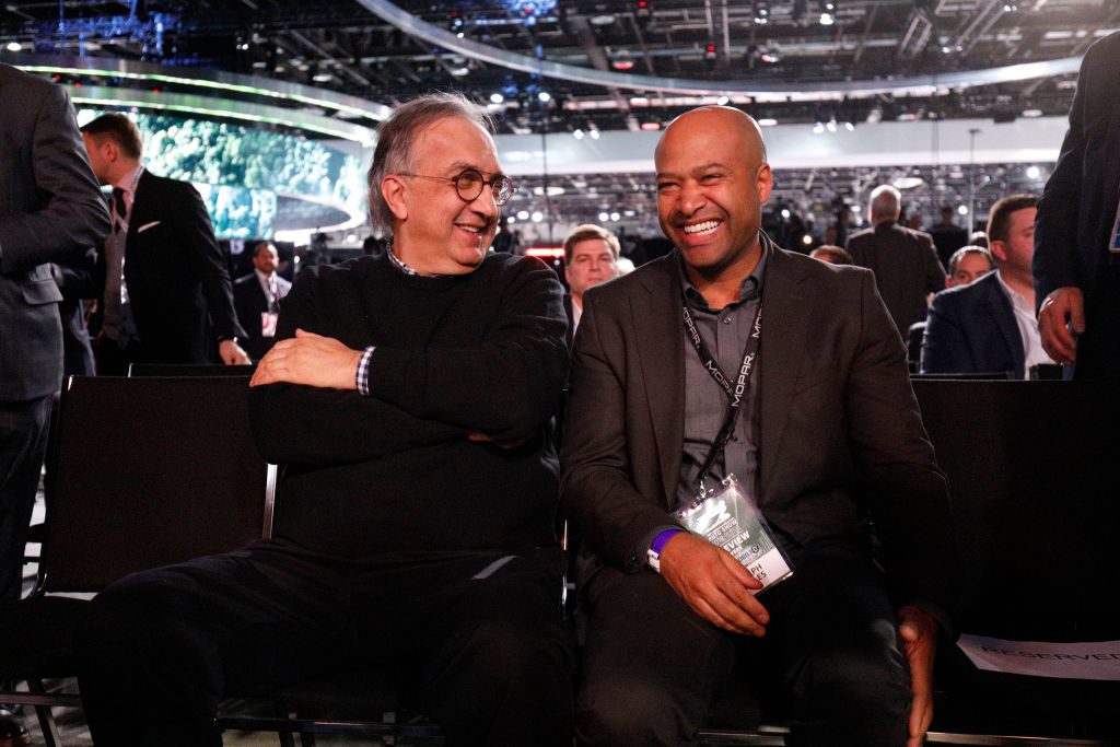Sergio Marchionne, outgoing CEO of Fiat Chrysler Automobile (left) and Ralph Gilles, FCA Global Head of Design