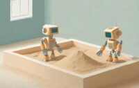AI robots playing in sandbox