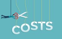Man cutting costs with scissor