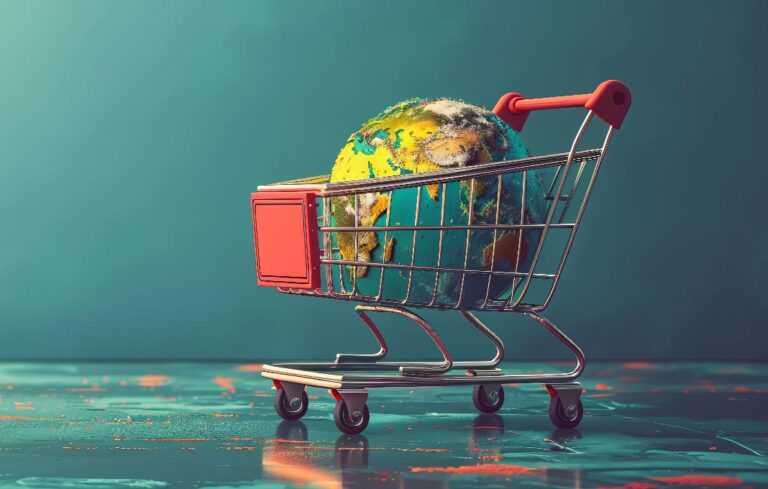 Globe in shopping cart