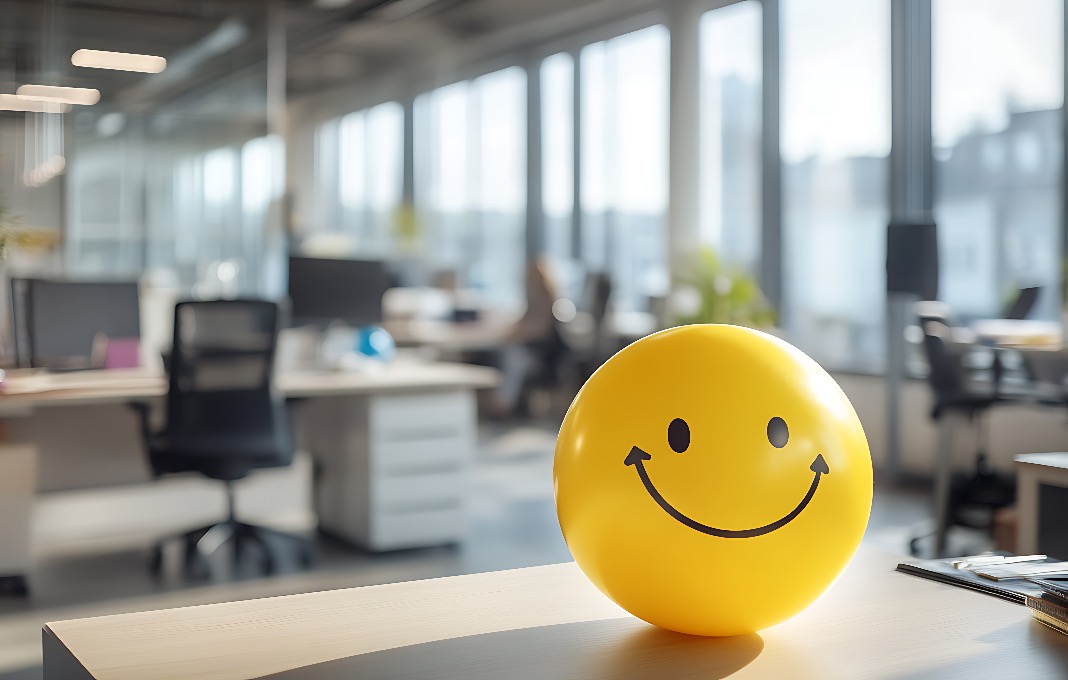 Smiley face on desk