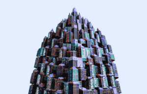 Office building made of smaller buildings