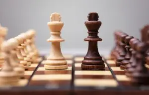 Wooden Chess Pieces On Board Game