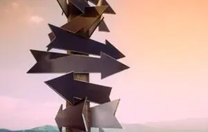 Pointers point to different directions.