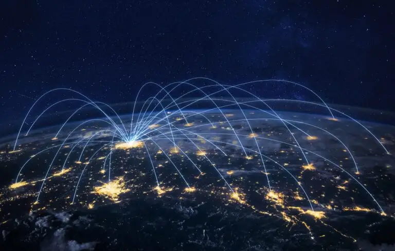 distribution and delivery concept, global business communication network