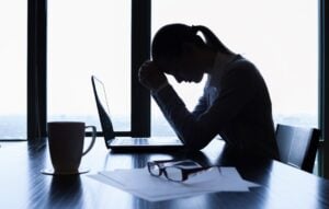 Stressed business woman