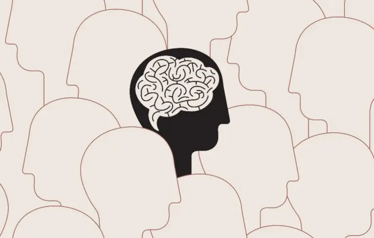 Crowd of people, only one with visible brain.
