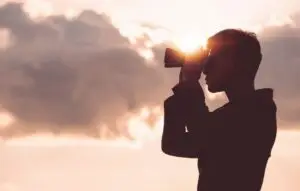 Man holding binoculars